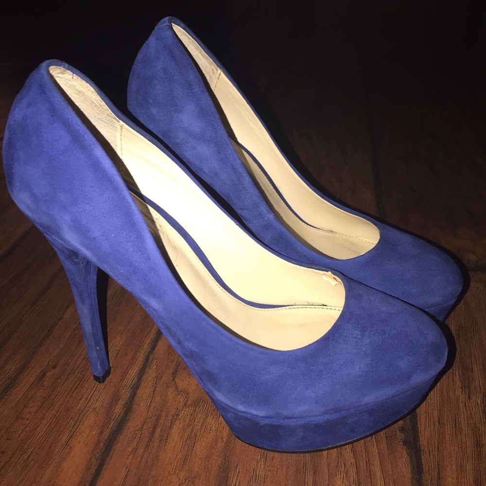 Blue suede platforms Aldo